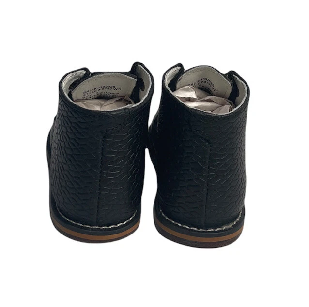 NUEVO Zapatos para caminar Josmo de cuero negro con cordones para bebé niño niña talla 5 Foto 3 de 4