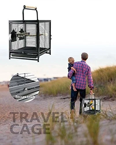 Bird Cage-Bird Travel cage-Good for Grey Budgie Cockatiel & Sun Conure