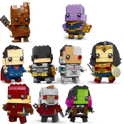 Wonder Woman Superman Batman Cyborg Thanos Groot Brickheadz Gebäude Ziegel