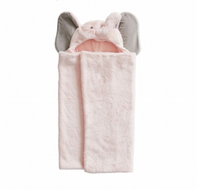Pottery Barn Kids Monique Lhuillier Faux Fur Elephant Baby Hooded Towel 