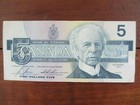 1986 Canada $5 Lightly Circulated, Crisp Banknote — photo 1