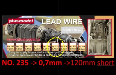 MW22 PLUSMODEL 235 LEAD WIRE 0,7 MM 120mm BLEIDRAHT