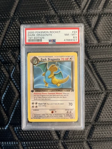 2000 Pokemon 1st Edition Team Rocket DARK DRAGONITE 22/82 Non-Holo Card PSA 8.5