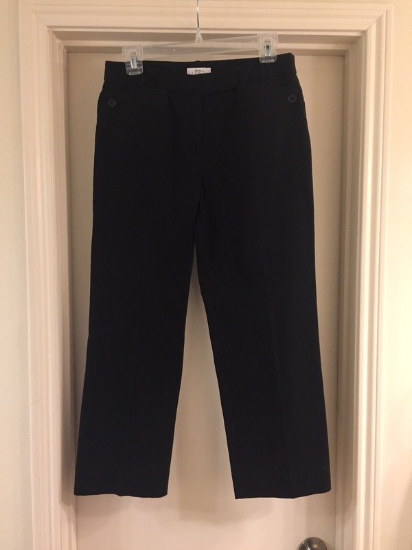 ANN TAYLOR LOFT DRESS PANTS LAURA BLACK STRAIGHT LEG 30x25" Size 6 EUC