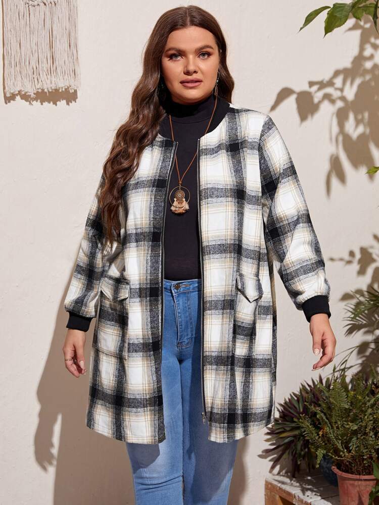 long plaid flannel coat