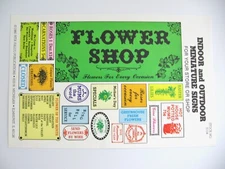 doll house dollhouse miniature FLOWER SHOP STORE  PAPER SIGNS TO MAKE 19 SIGNS