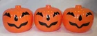3 Vintage Halloween Plastic Pumpkin Jack O’Lantern Candy Containers Decoration