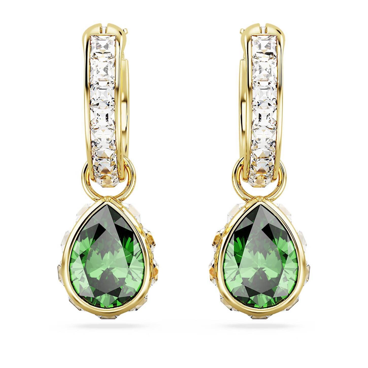 Orecchini Swarovski Chroma Pendenti 5662922 Earrings Oro Dorati Verde Donna