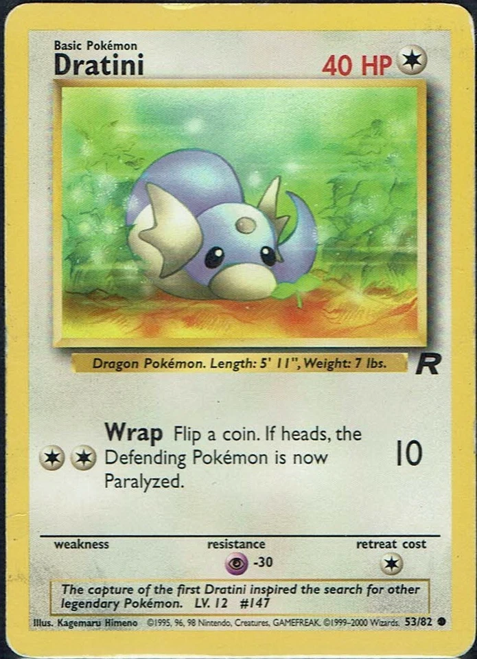 Pokemon Carte Trading Card Jeu Team Rocket Nr 53/82 Dratini Anglais - Photo 1/1