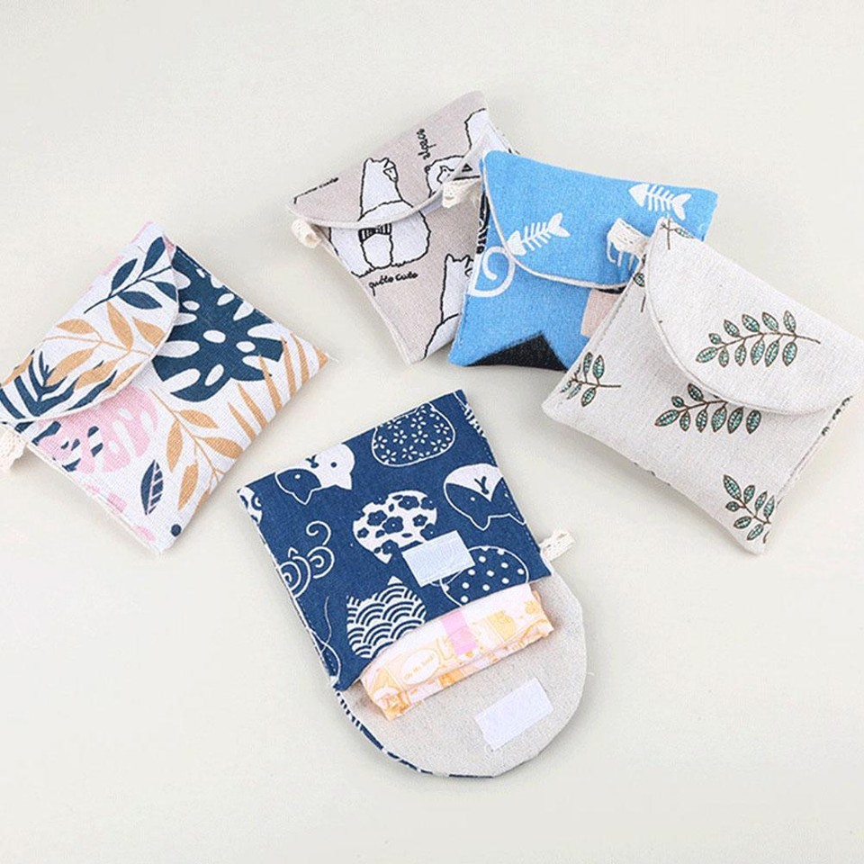 Cute Sanitary Napkin Storage Bag Portable Menstrual Cup Pouch Period