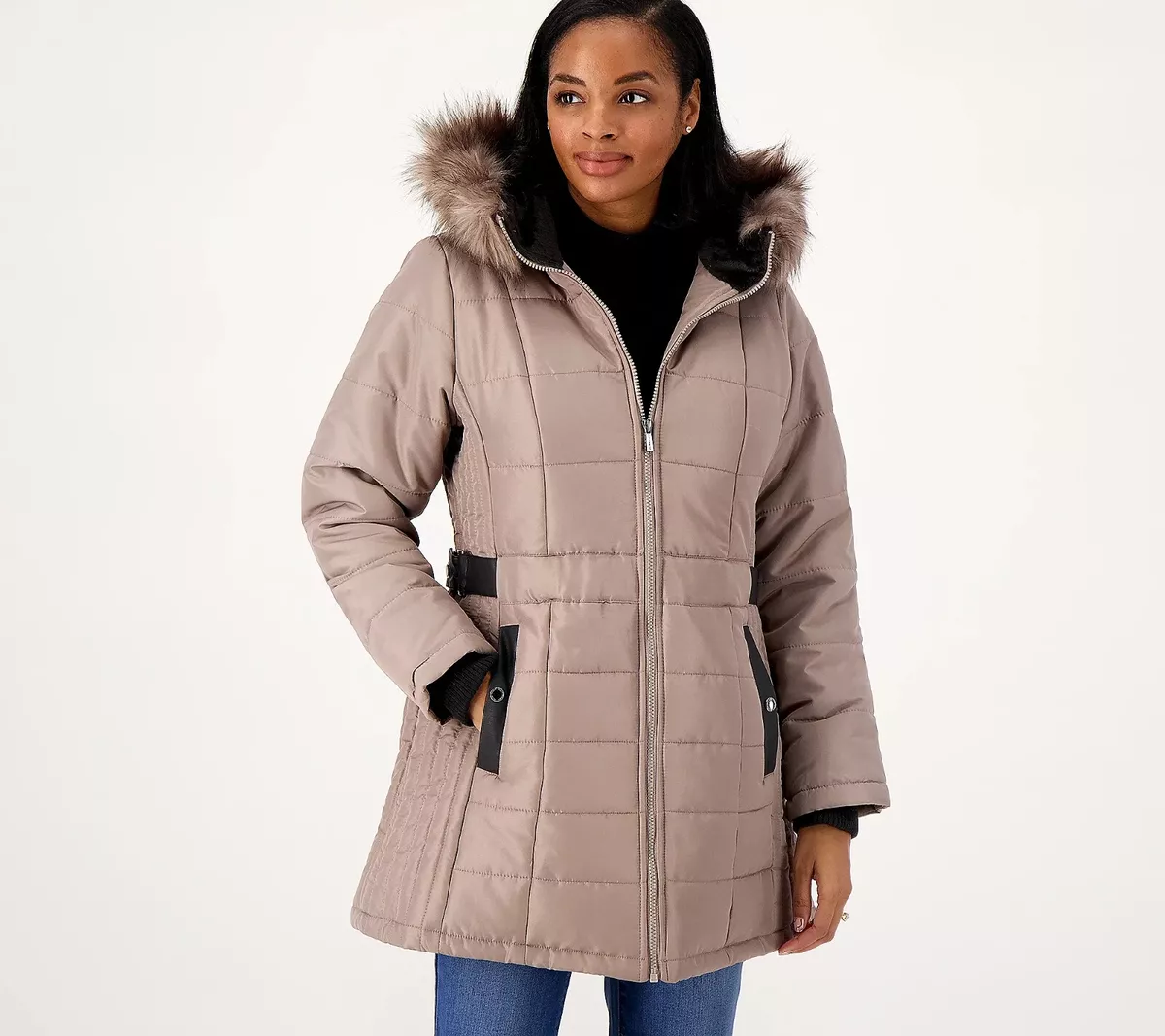 Susan Graver Water Resistant Puffer Coat THISTLE eBay