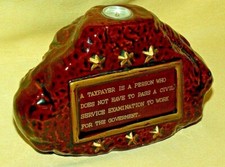 PAPERWEIGHT COMPASS VINTAGE ENESCO JAPAN TAXPAYER TAX PREPARER BROWN GLAZE GOLD.