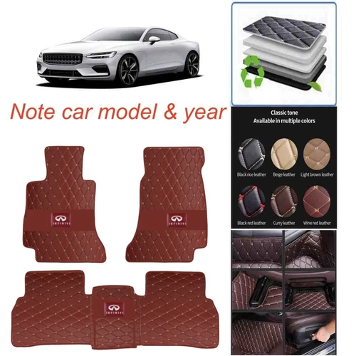Car Floor Mats For Infiniti Q50 Q60 Q70 QX30 QX50 QX56 QX60 QX70 QX80 Waterproof - Picture 4 of 29