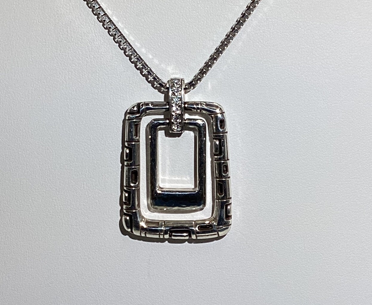Brighton Modern Silver Double Rectangle Necklace … - image 3