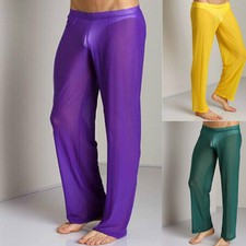 Sheer Mens Mesh Leggings Fitness Loose Long P...