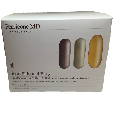 PERRICONE MD NUTRICEUTICALS TOTAL SKIN & BODY MULTI VITAMIN 30 PACKETS READ 4/20
