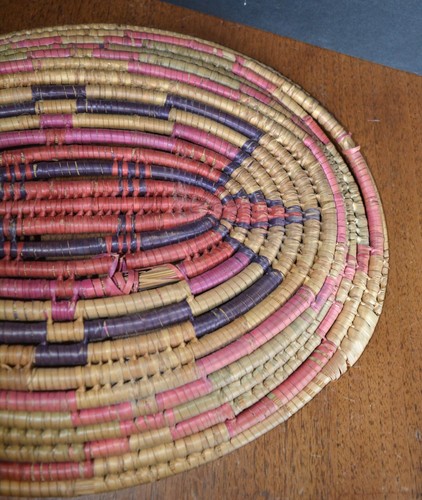 De colección Cestas de bobina de mimbre tejidas a mano (2) ovaladas tribales suroeste ANIDACIÓN COLORIDA - Imagen 13 de 13