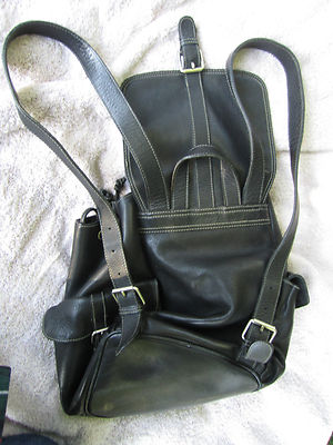 Exceptional J. Crew Black Leather Book Bag Backpack Purse  display picture 3