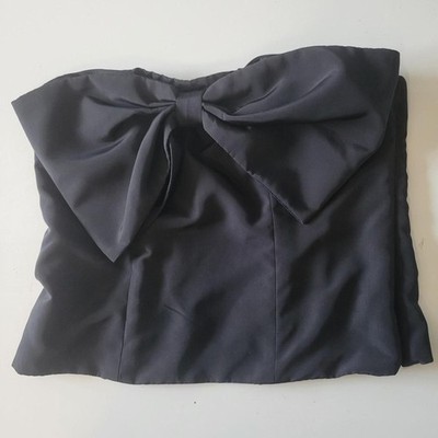 Express Women's Strapless Bow Corset Black Tube Top 2