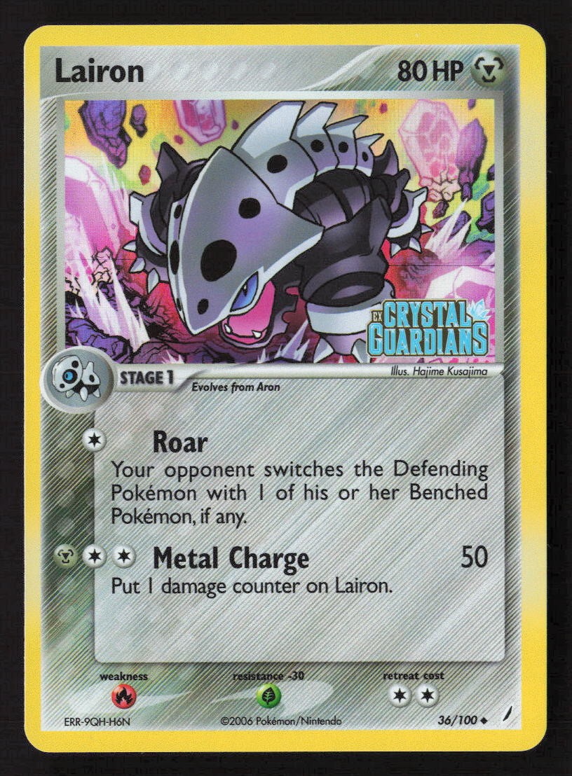 Lairon Crystal Guardians Stamped Holo CG 36/100 NM Pokemon TCG