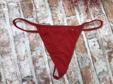 Vintage Rare Victoria's Secret Thong v-String Soft Cotton Panties HOT Red Small