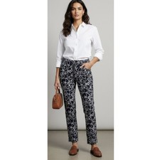 Tommy Hilfiger Women's Roped and Cuffed Hampton Chino Pants Navy Blue Size 4