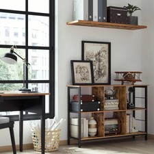 Image of Brown 9-Compartment Industrial Bookshelf 100x30x103cm