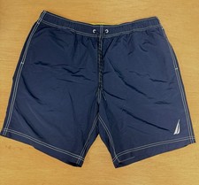 Nautica Swim Trunks Mens XL Board Shorts Navy Blue Anchor Performance Quick Dry