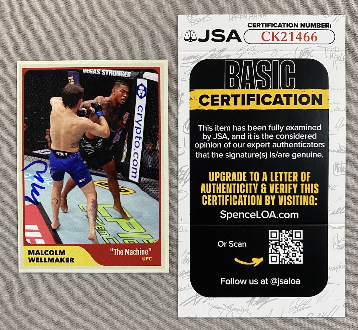 UFC/MMA STAR MALCOLM WELLMAKER AUTOGRAPH 2024 DWCS TRADING CARD