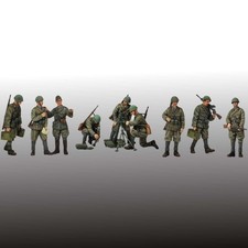 1/35 US Army Mortar Crew WWII Soldiers Resin Model Kit – 9 Figures Military Set