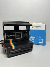 Polaroid Vintage One Step 600 Camera Black Rainbow With 8 Color Film Untested