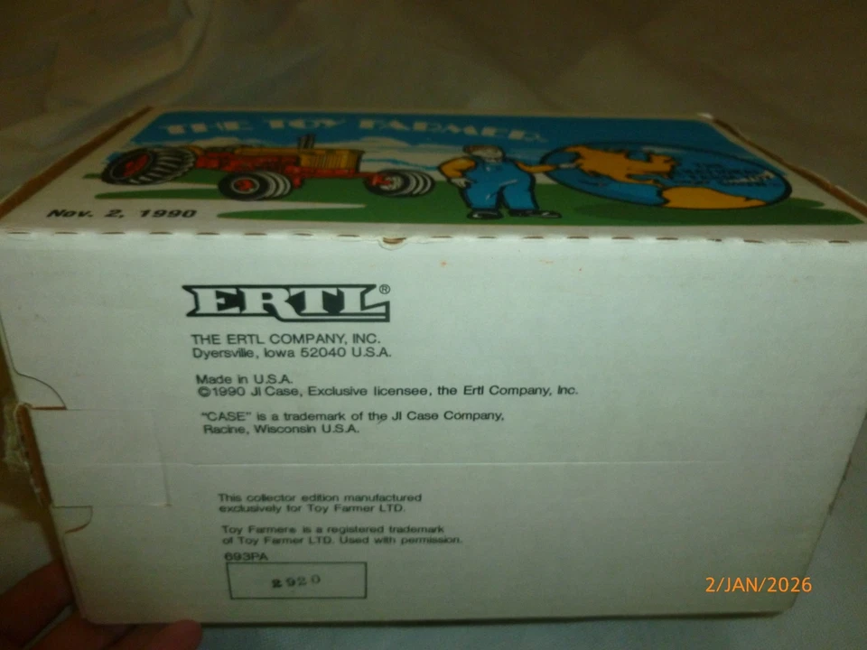 NEW Case 800 Diesel Toy Farmer Tractor (1/16) made in 1990 693PA ERTL Rare - Image 2 of 4