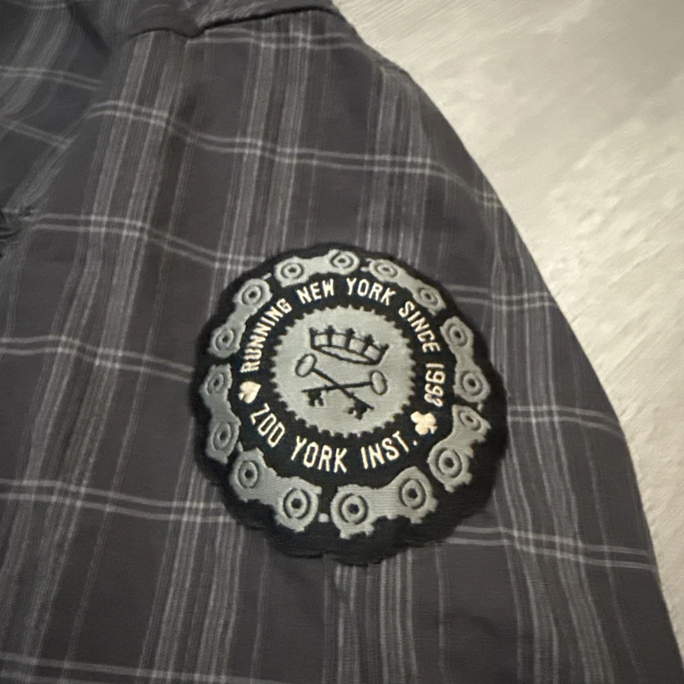 Zoo York Button Down Short Sleeve Skulls Goth Skate Shirt Plaid - Image 3 of 4