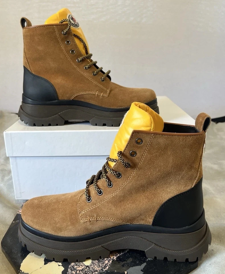 Botas de Senderismo Moncler Ulysse Scarpa Cuero Marrón/Amarillo EU 41 US 8 Precio de venta sugerido por el fabricante $795 NUEVAS Foto 4 de 4