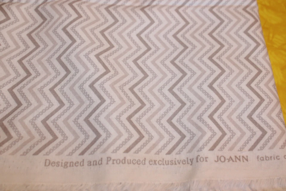 Jo Ann Fabric Gray and White Small Chevron Striped Cotton Fabric 31x44 - Image 3 of 3
