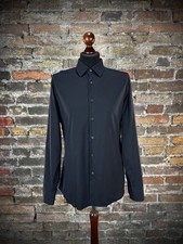 Prada Milano Black Cotton Blend Button Front Dress Shirt Size 41/16 L (Slim Fit)