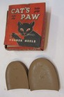 Vintage 1950s Cats Paw Rubber Shoe Heels Flatties Oak 14 with Original Box — photo 3