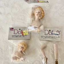 Porcelain Doll Parts Lady Head Hands Legs 70mm / 44mm Mangelsen  s Lot of 3 VTG