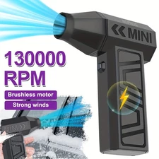 4-Speed Jet Fan Turbo Air Blower 130000RPM USB-C Duster for PC Car Snow Removal