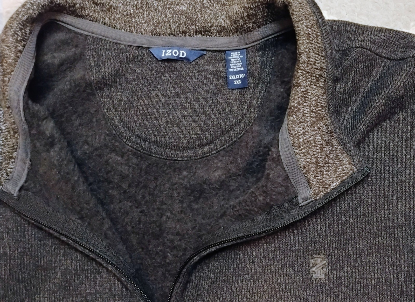 Izod Men's Windbreaker Jacket Black 1/4 Zip Size 2XL Golf Performance thumbnail 2