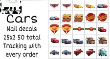 Disney Cars Waterslide Nail Art Decals Set Of 50, Instructions Bonus KC