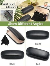 NEU Muschelschale Hartbrille PU Brillenetui schwarz mit Mikrofaser Reinigungstuch