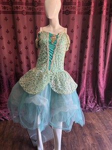 Weissman Teal and Gold Beaded Princess Dance Costume Dress Adult X-Large