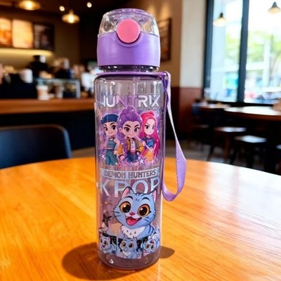 700ml Anime Water Bottle Straw Cup Leak Proof Sport Cartoon Kids Gift