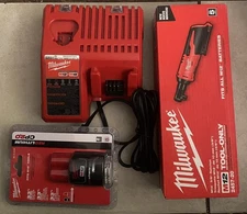 Milwaukee 2457 M12 Lithium-Ion Cordless 3/8 in. Ratchet,2.0 Ah Battery ,Charger 