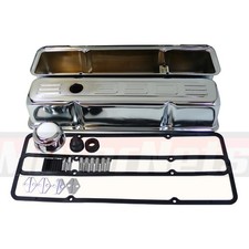 1958-86 Small Block Chevy Chrome Valve Covers Kit 350 Logo Tall Sbc 327 350 383