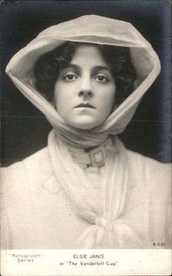 Elsie Janis Vanderbilt Cup Auto Racing Theatre c1910 Real Photo Vintage Postcard