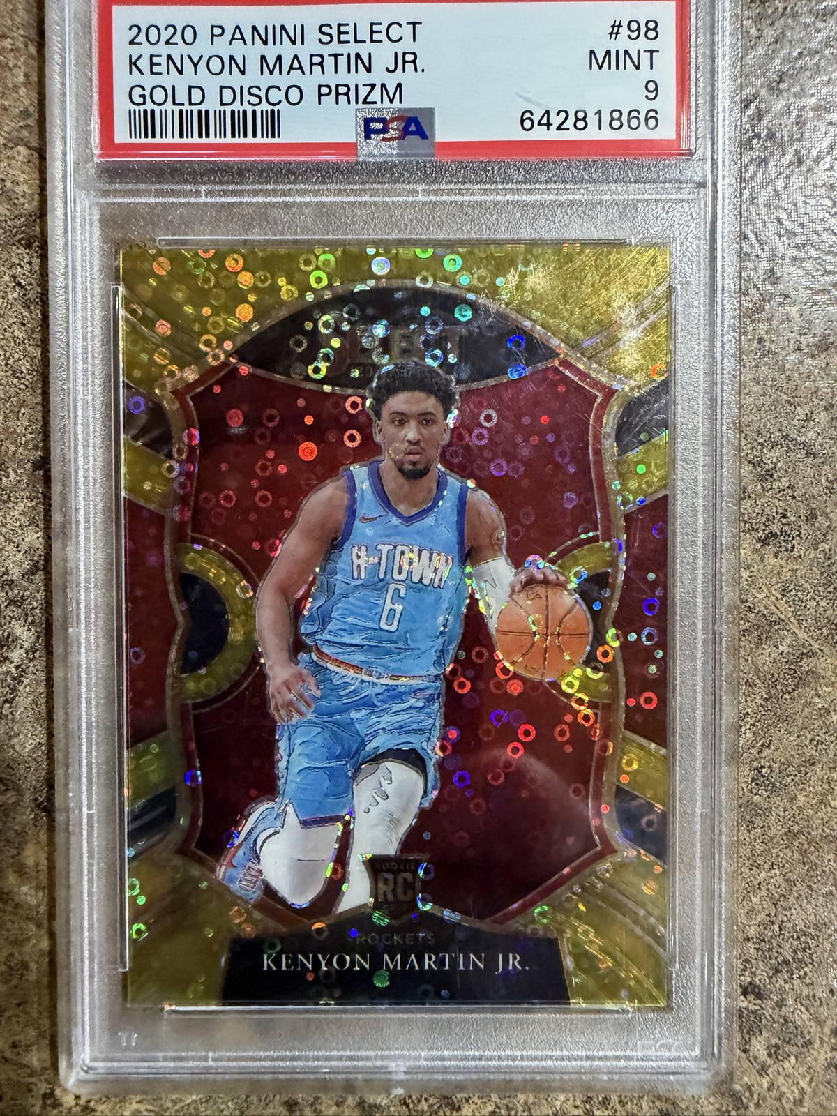 2020 Panini Select Kenyon Martin Jr. Gold Disco Prizm PSA 9 RC #98 05/10 low pop