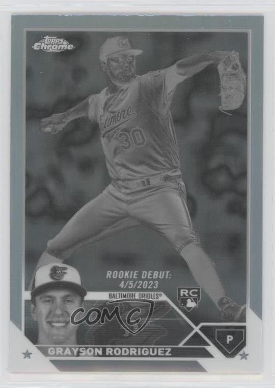 2023 Topps Chrome Update Rookie Debut Negative Refractor Grayson Rodriguez 13v9