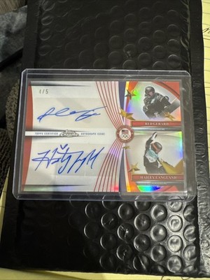 2026 Topps Chrome Olympics Hailey Langland Red Gerard Dual Auto Red Refractor /5